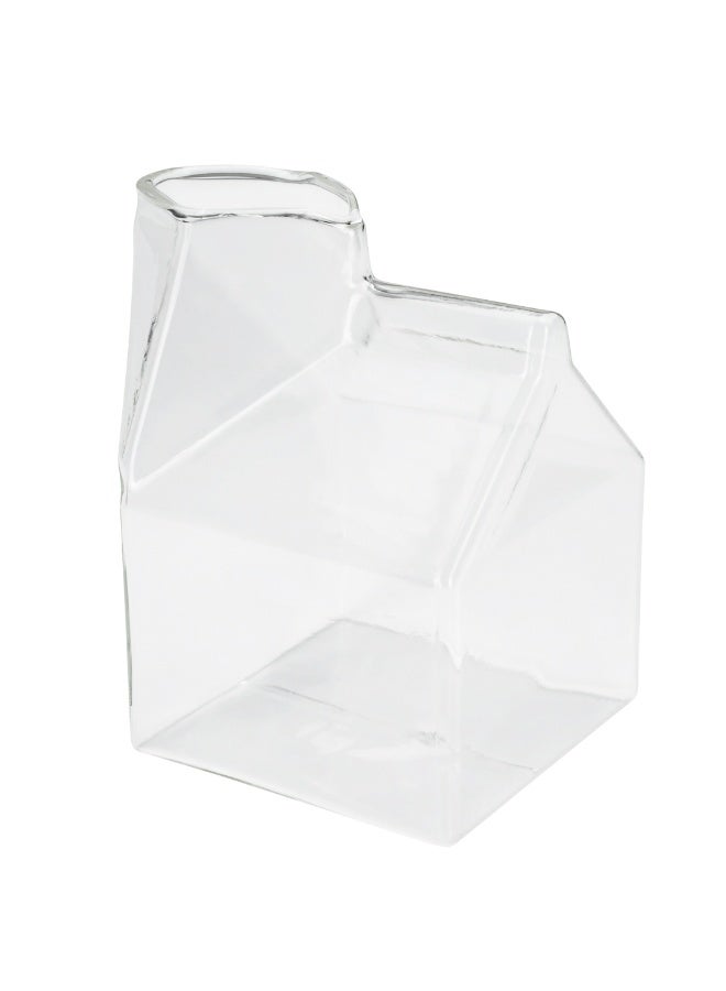 Restaurantware كرتون حليب زجاجي سعة 12 أونصة، 1 كرتون حليب قابل لإعادة الاستخدام - متين، يقدم الكريمة، الحليب، أو العصير، كرتون حليب زجاجي صغير شفاف، آمن للغسل في غسالة الصحون، للمنازل أو المطاعم - Image 1