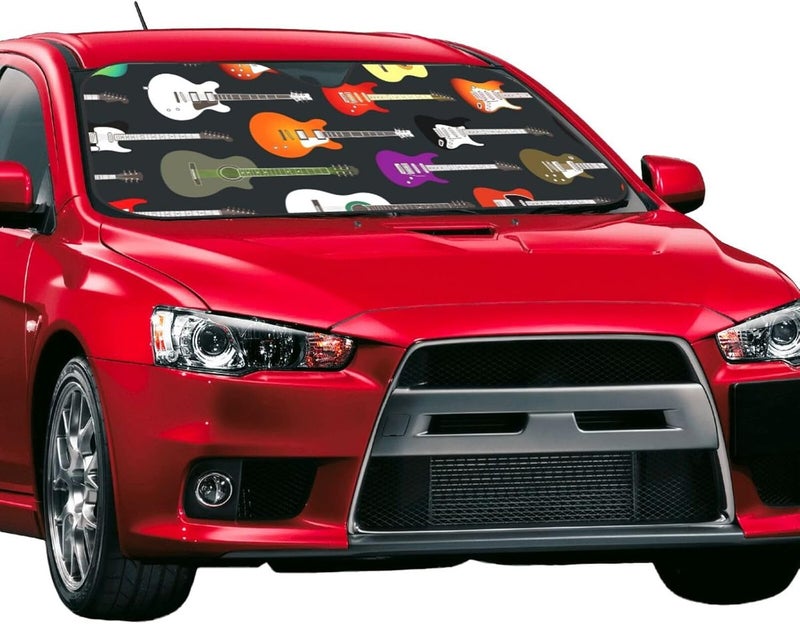 Guitars Car Windshield Sun Shade, Keeps Interior Cool, Foldable Sun Visor Protector, Fits Cars Trucks SUVs Small - Image 2