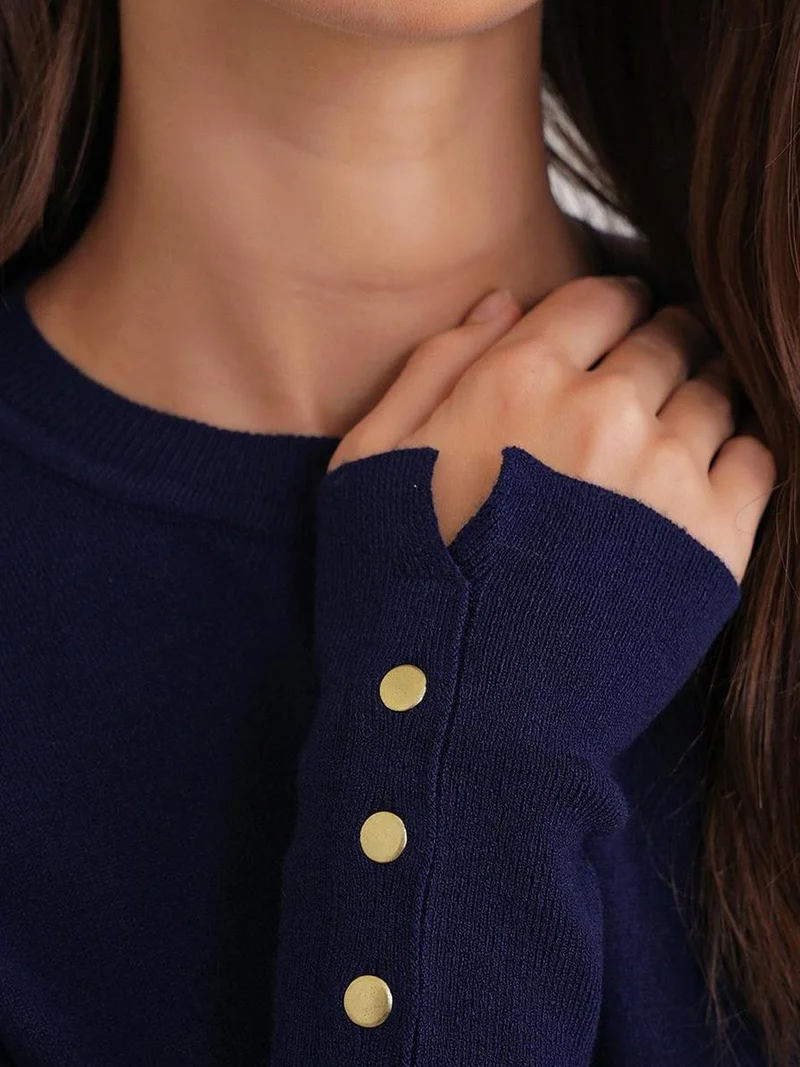 MixRay Mixray Crew Neck Knit Sweater