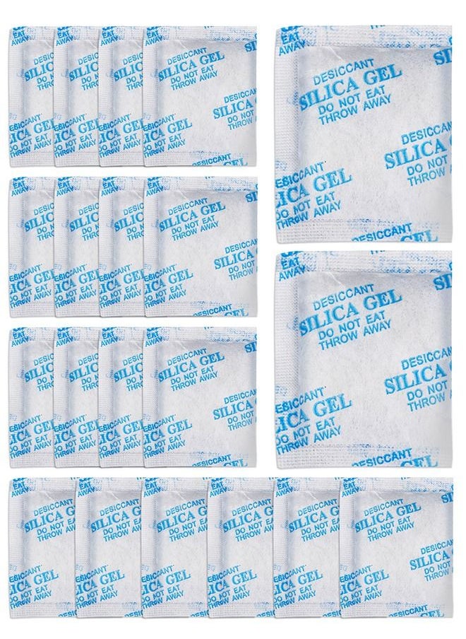 HomarKet Moisture Absorbers  – 20 Packs 50 Gram Silica Gel Packs Desiccant Dehumidifier Packs, Premium Desiccant Packets for Storage, Color Indicating Silica Gel for Spices, Jewelry, Shoes, Electroni  - Image 1