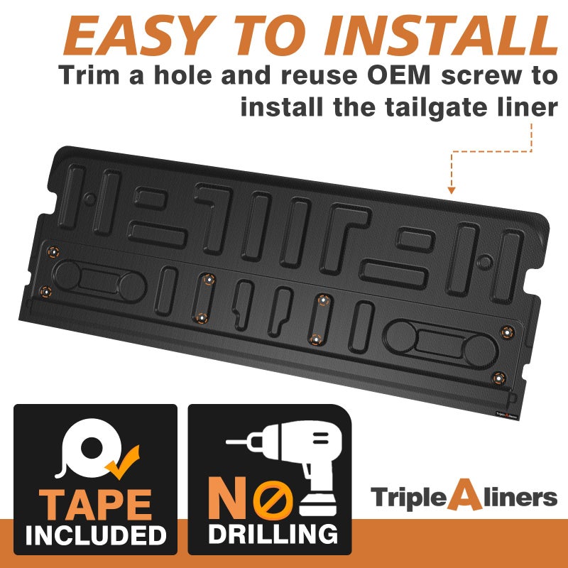 TripleAliners Truck Mat Compatible with 2021-2026 Ford F150 Accessories, Tailgate Mat Custom Fit All Weather Protection Pickup Liner, Not Fit Work Surface/Pro Access Tailgate - Image 4