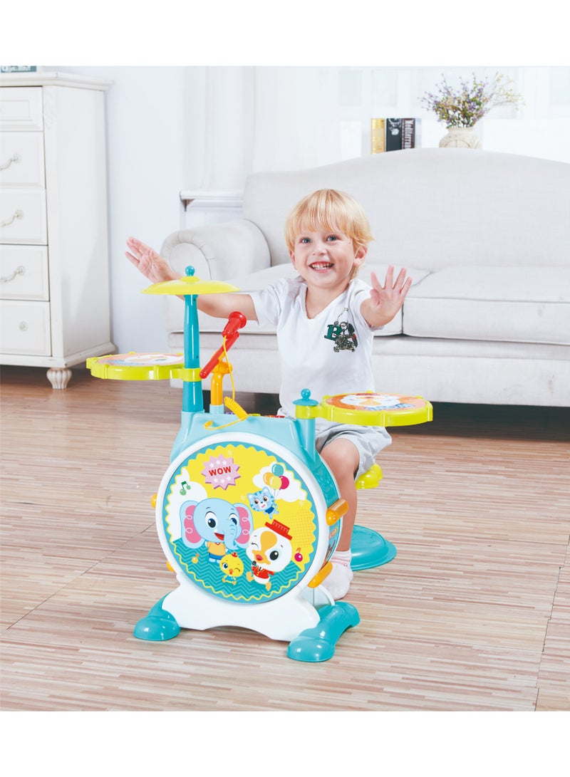 Hola Banging Bopping Drum Set for Toddlers 3+ Years | Kids Electronic Musical Kit with Bass Drum, Snare, Cymbal & Microphone | Learning & Activity Toy - Image 5