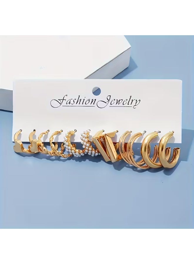 aeen 12-Pair Classic Heart-Shaped Ear Cuffs Set for Women – Zinc Alloy, Stylish and Trendy Jewellery for Daily Wear and Special Occasions - Image 2