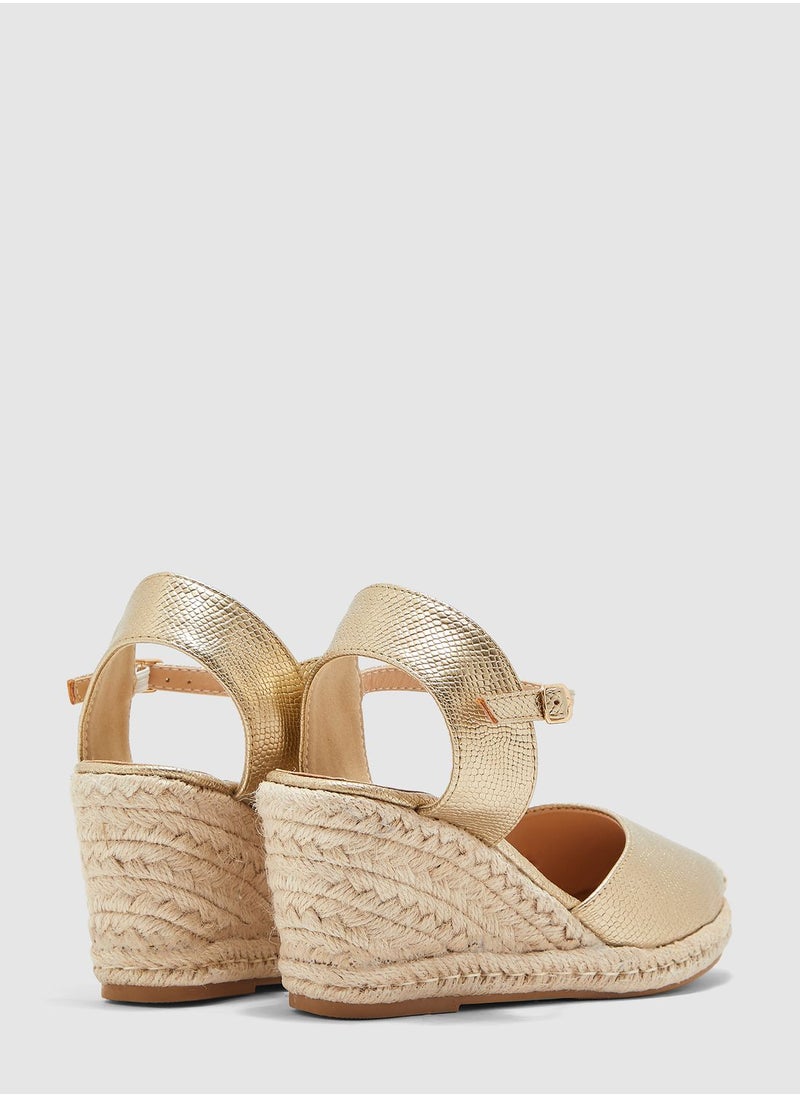 ELLA - Closed Toe Espadrille Wedge Sandals - Image 1