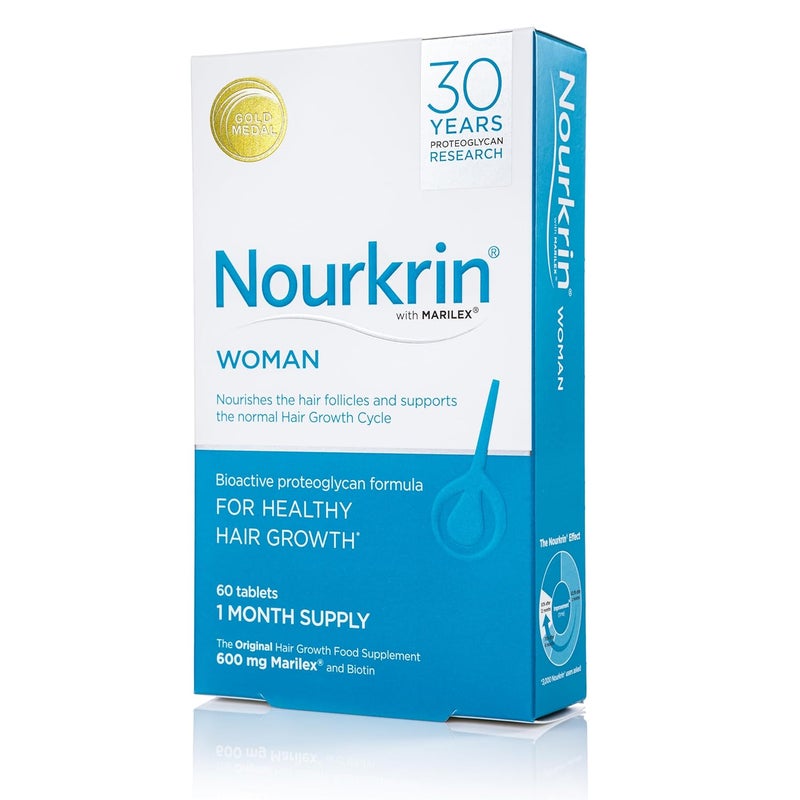 NOURKRIN نوركرين للنساء لدعم نمو الشعر الصحي مكمل غذائي مع ماريلكس البيوتين والسيليكا عبوة 60 قرص تكفي لشهر واحد - Image 5