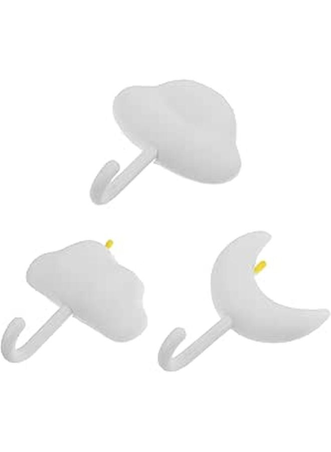 White No Drill Adhesive Wall Hooks 3 Pack for Towels Keys Storage Organization - Image 1