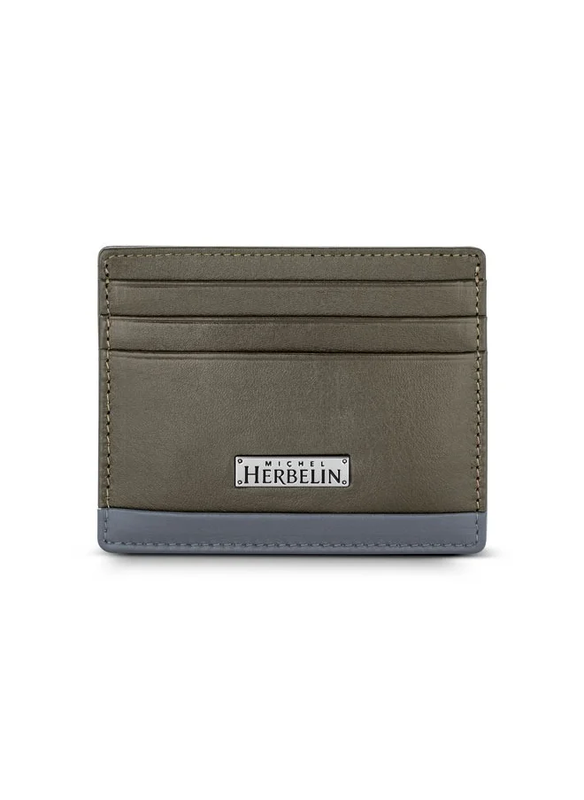 MICHEL HERBELIN Credit Card Case Olive Green for Men