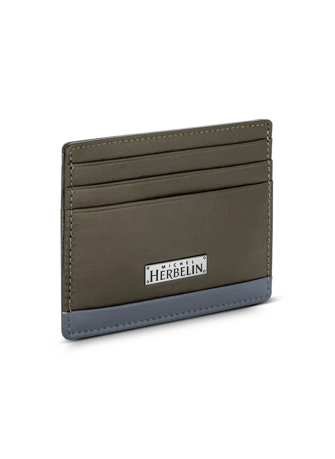 MICHEL HERBELIN Credit Card Case Olive Green for Men