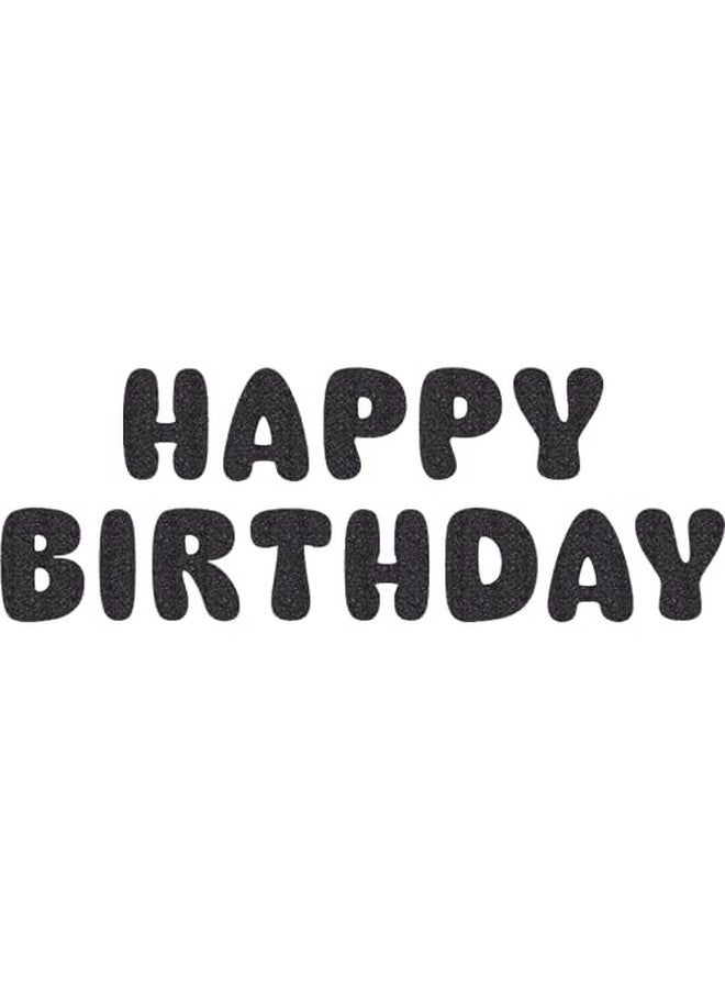 PartyForever Happy Birthday Banner - Iridescent Glitter Birthday Banner with Fun Font | Pre-Strung, 6.3 Inch Tall Letters | Party Decorations for Kids, Teens, or Adults | 300GSM Cardstock