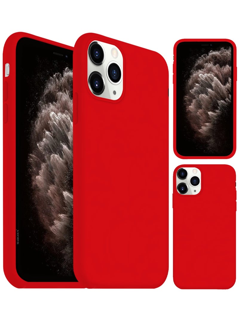 CATANES Soft Silky Silicone Case Cover for Apple iPhone 11 Pro Max - Full Body Protection - Red - Image 4