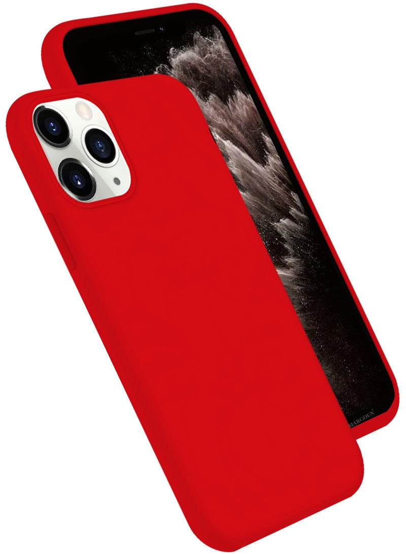 CATANES Soft Silky Silicone Case Cover for Apple iPhone 11 Pro Max - Full Body Protection - Red - Image 2