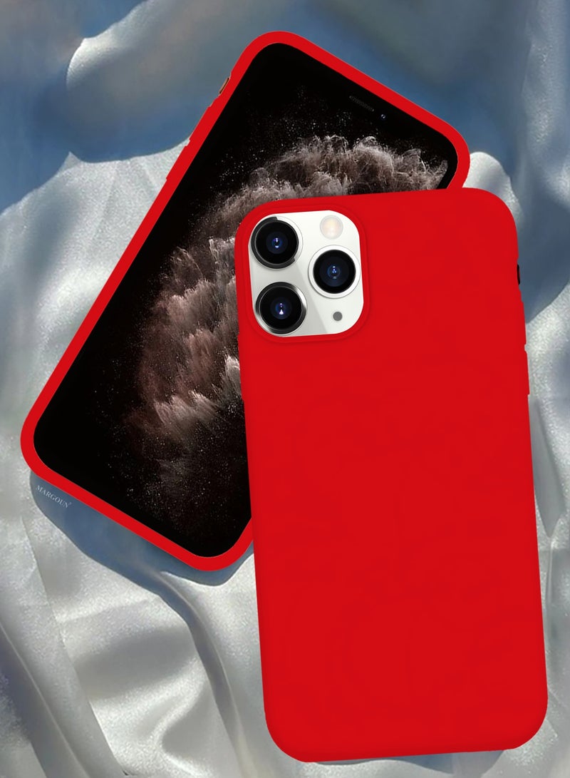 CATANES Soft Silky Silicone Case Cover for Apple iPhone 11 Pro Max - Full Body Protection - Red - Image 5