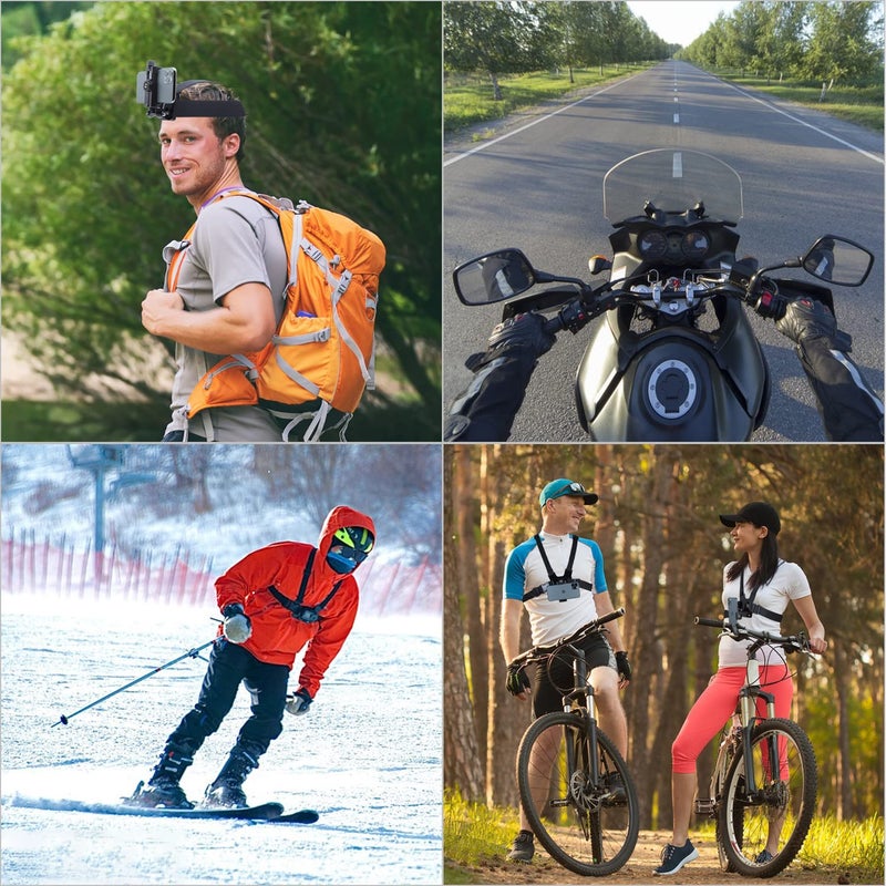Haoyou Mobile Phone Chest Strap Mount Harness and Head Strap Holder Kit for VLOG/POV Phone Holder Compatible with iPhone, Samsung, Google and GoPro, AKASO, DJI Osmo Action Camera - Image 4