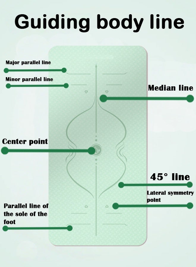 PHISMA Yoga Mat, Extra Thick 6MM TPE Fitness Exercise Mat with Carrying Sling & Storage Bag - Non-Slip Dual-Sided (183x80cm) - (Green) - Image 3