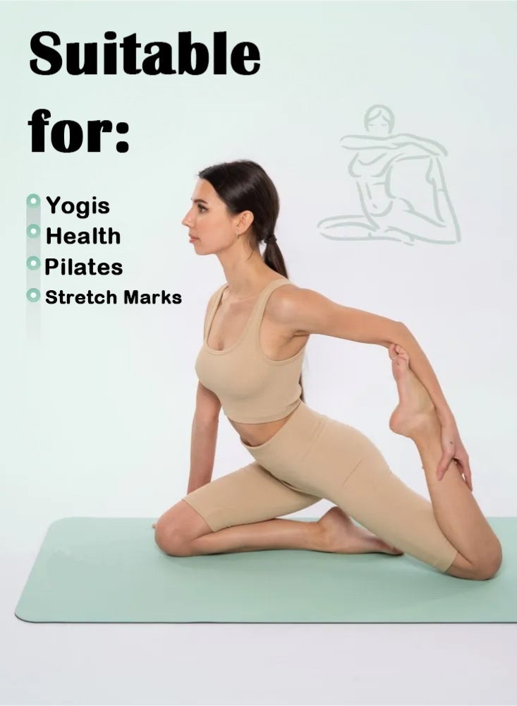 PHISMA Yoga Mat, Extra Thick 6MM TPE Fitness Exercise Mat with Carrying Sling & Storage Bag - Non-Slip Dual-Sided (183x80cm) - (Green) - Image 4