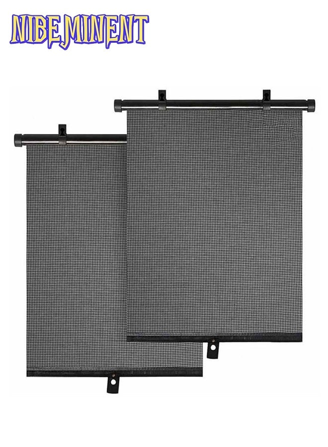 NIBEMINENT 2 Pack Car Side Window Sun Shade, Retractable Roller Sunshade for Kids, Pets Baby Shades UV and Glare Protection Blinds Privacy Blackout 15"×17"  - Image 4