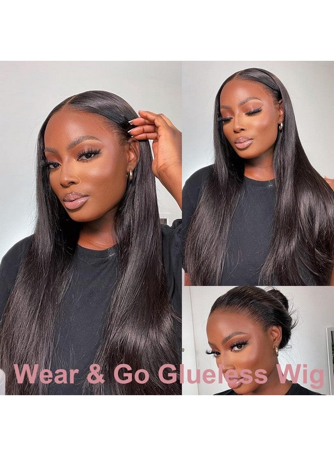 ISEE HAIR HD Lace Front Wig Wear & Go Glueless Lace Wig Brazilian Straight Lace Wigs For Women No Glue 4x6 Lace Pre Cut Wig Human Hair Wigs Transparent Lace Closure Wigs 180% Density 16 Inch - Image 2