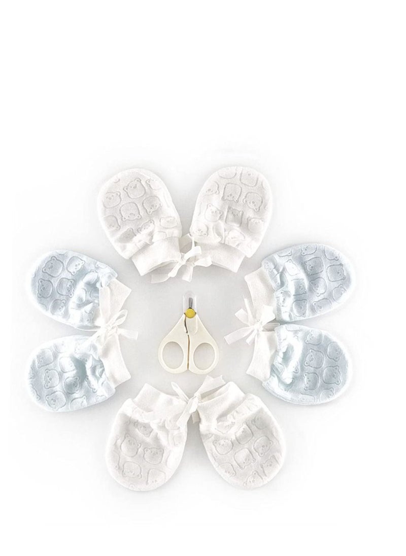 SYOSI Anti-Scratch Baby Mittens Cute Adjustable Newborn Mittens, Infant No Scratch for 0-12 Months Baby Girls Boys Gloves 4Pairs  - Image 1