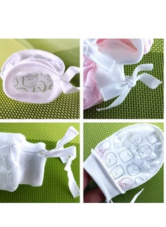 SYOSI Anti-Scratch Baby Mittens Cute Adjustable Newborn Mittens, Infant No Scratch for 0-12 Months Baby Girls Boys Gloves 4Pairs  - Image 2