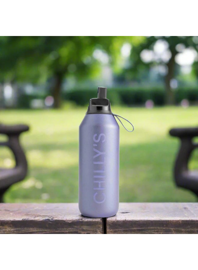 Chilly's | Water Bottle | Series 2 | Flip | Matte Matellaic | 500ml | Lavender - Image 3