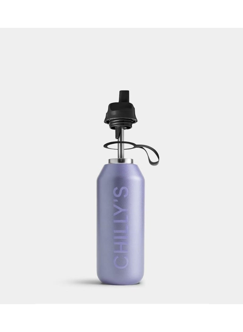 Chilly's | Water Bottle | Series 2 | Flip | Matte Matellaic | 500ml | Lavender - Image 2