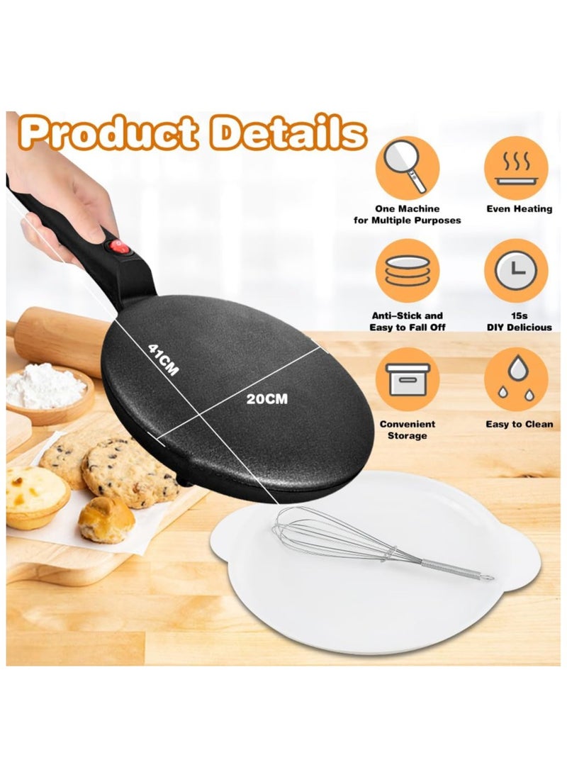 Hihonor Electric Crepe Maker, 600 W Non-stick Electric Crepe Maker, Portable Rotis Maker Crepe Maker with Handle for Home, Easy to Clean and Includes Food Bowl  - Image 2