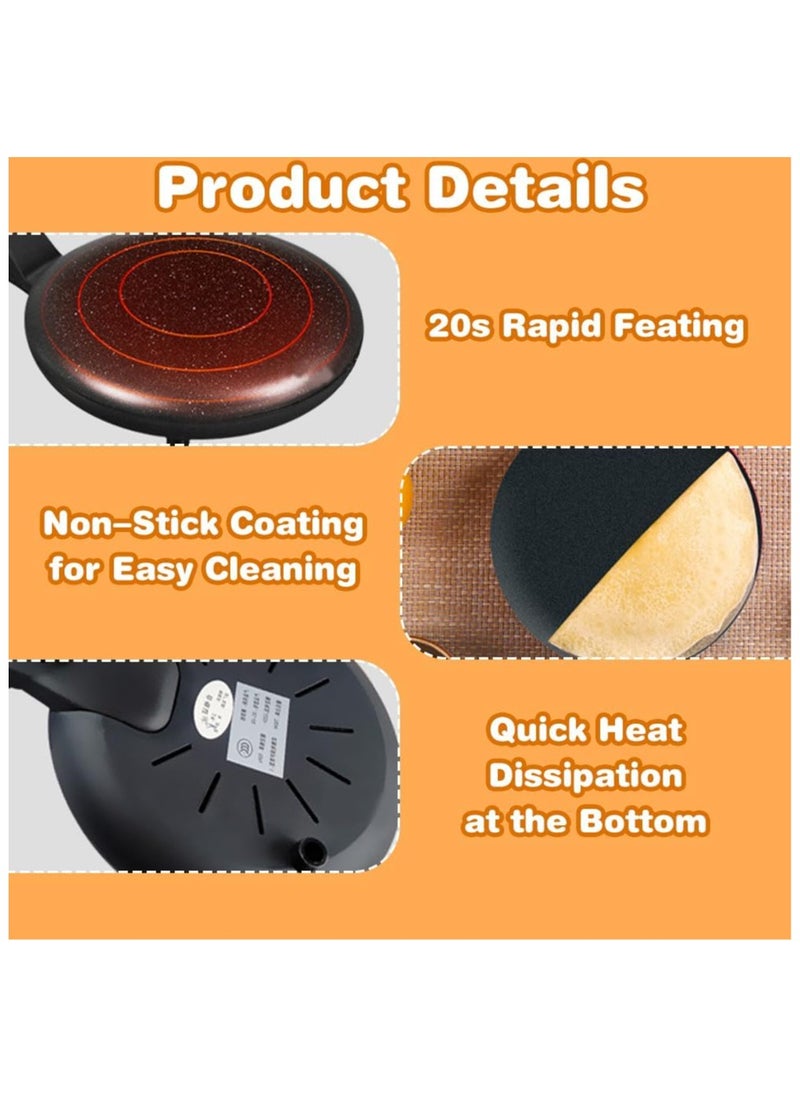Hihonor Electric Crepe Maker, 600 W Non-stick Electric Crepe Maker, Portable Rotis Maker Crepe Maker with Handle for Home, Easy to Clean and Includes Food Bowl  - Image 3