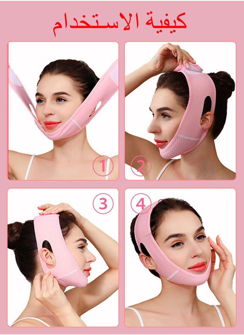 Syarme Double Chin Reducer, Face Slimming Strap, V-Shaped Mask Chin up Face Lifting Belt for Women and Men, for Anti Aging Wrinkle, Reducing Double Chin, Anti Snoring  - Image 4