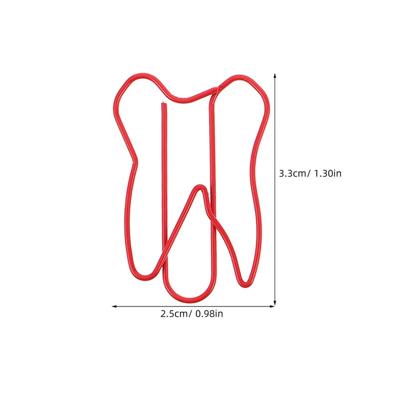 100 Tooth Shaped Paper Clips Colorful For Office School Home Notes Files - Image 3