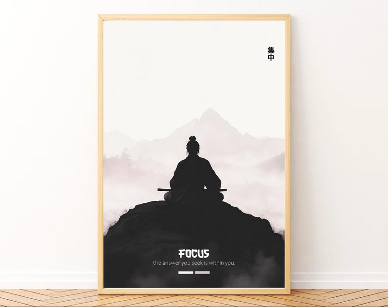 Gamya Framed Japan Samurai Theme Motivational Quote Posters For Office, Living Room, Bedroom Wall Decor - Aesthetic Room Decor (13x19 Inches) (Samurai 1) - Image 2