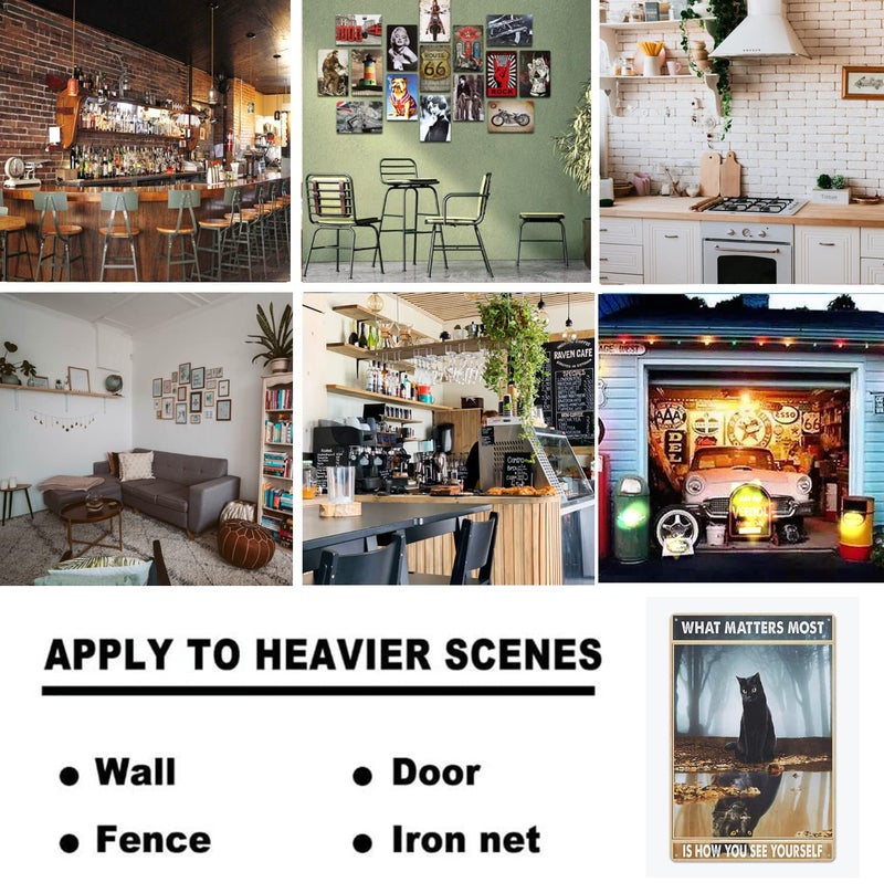 Fmcmly Black Cat Retro Metal Tin Sign Vintage Style Wall Decoration Home Bar Kitchen Hotel Dining Room Coffee Metal Poster 8x12 Inch,What Matters Most is How You See Yourself Sign - Image 3