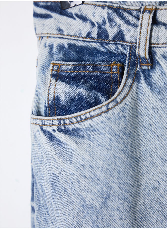 trendyol - Light Blue High Waist Wide Leg Jeans TWOSS25JE00181 - Image 1