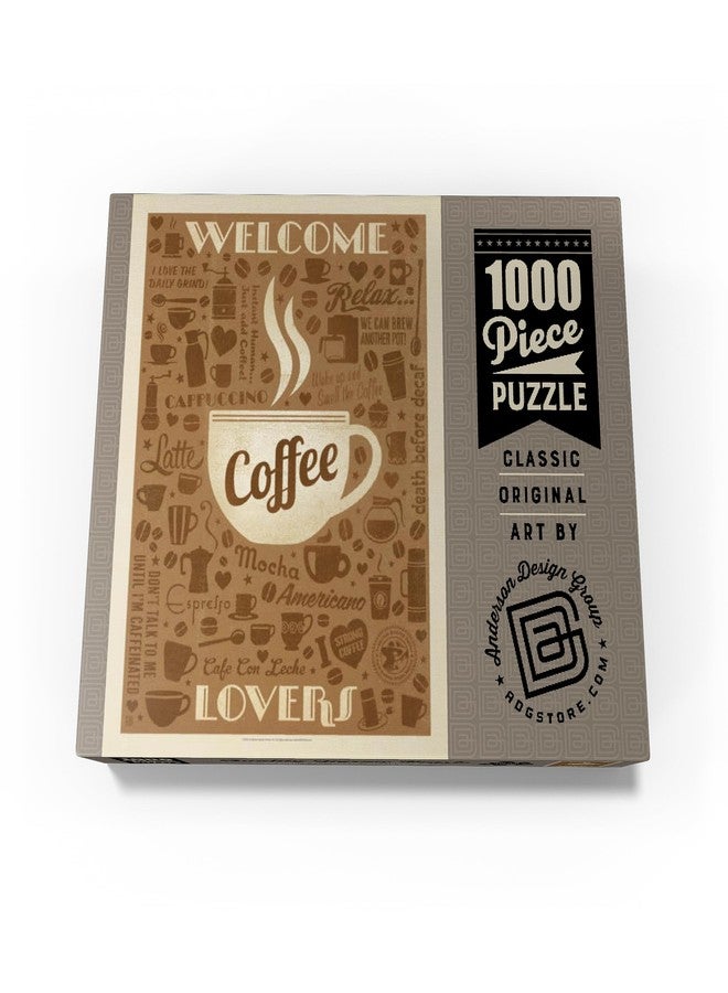 MyPuzzle.com ملصق بنمط قهوة من MyPuzzle.com، تصميم كلاسيكي - أحجية تركيب قطع فاخرة مكونة من 1000 قطعة - صنع في الولايات المتحدة الأمريكية - Image 4