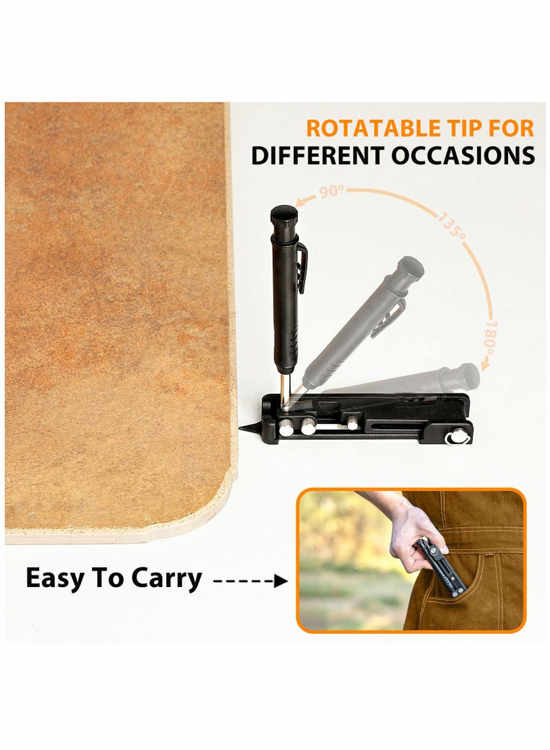 Cobest Multi-Function Scribing Tool, Construction Pencil, Aluminum Alloy Scribe with Deep Hole Pencil for Precision Marking and Cutting - Image 4