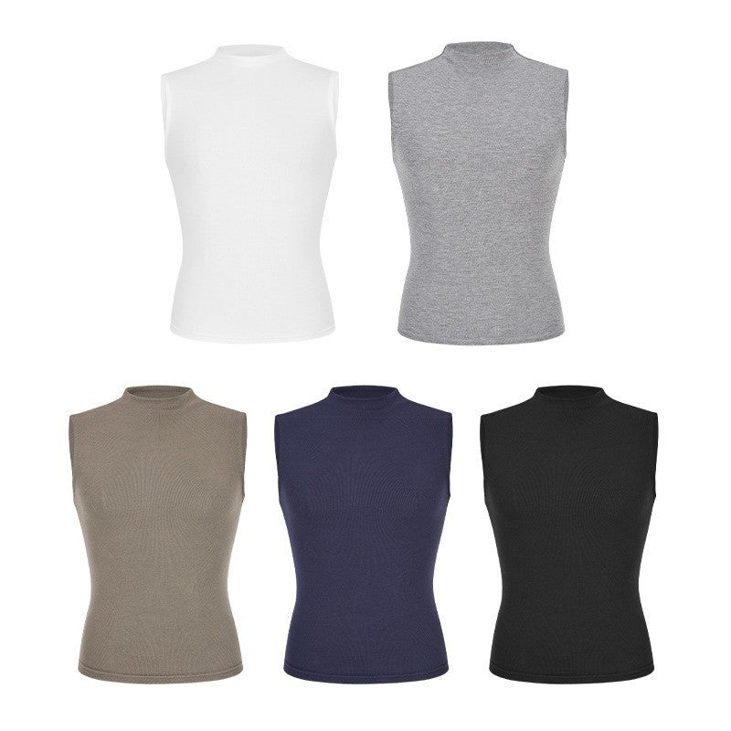 MosesQueen Women's Sleeveless Mock Neck Slim Fit Tank Top - Image 5