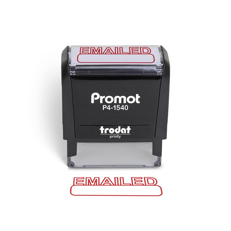 Promot Promot Emailed Self Inking Rubber Stamp  Refillable Stampers for Office  Business Accounting Bookkeeping Coding Legal Notary Work Ordering Inventory Stamps  Red Ink