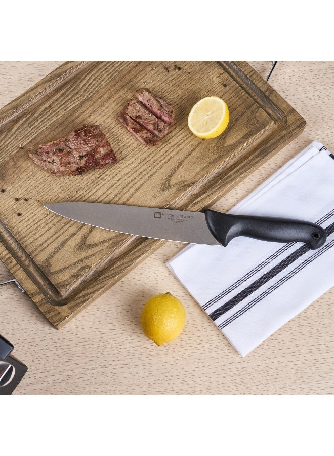 Restaurantware Sensei 10 Inch Chef Knife, 1 With Colored Coded Pins Kitchen Knife - High-Carbon, Stain-Resistant, Black German Steel Meat Knife, Ergonomic Handle, - Image 3