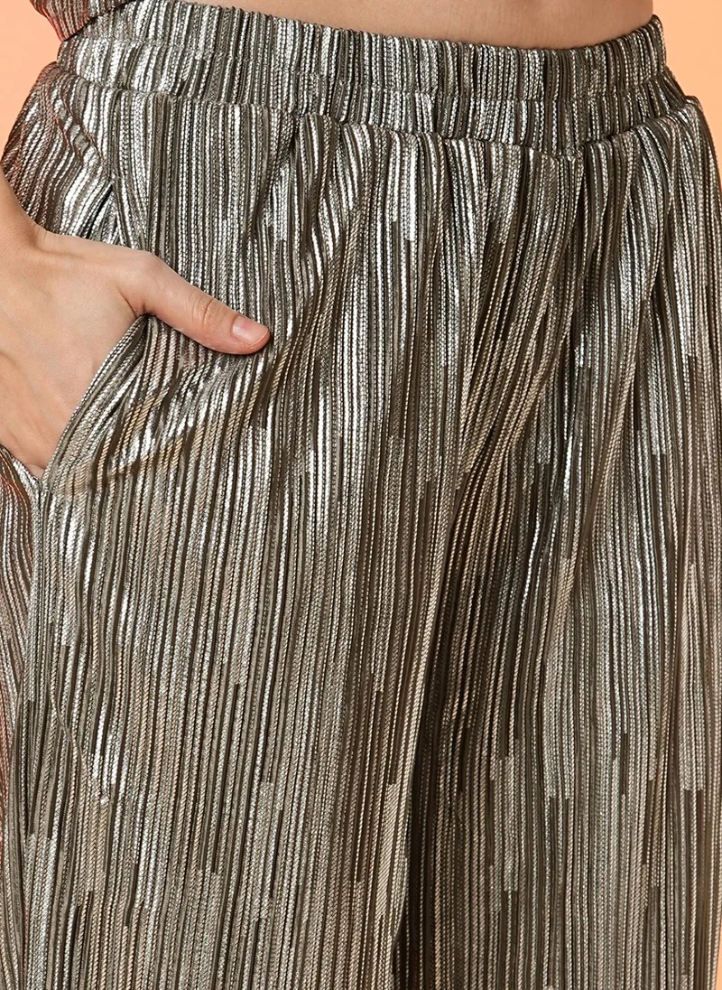 globus Globus Women Striped Party Top & Trouser Co-Ord Set