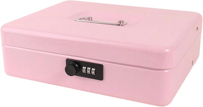 خزنة رقمية وردية مع رمز مكون من 6 أرقام، حاوية نقدية فولاذية عالية الأمان لمقتنيات المنزل والمكتب - Image 2