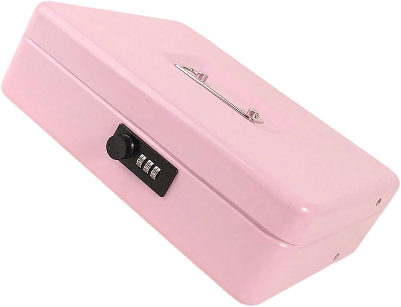 خزنة رقمية وردية مع رمز مكون من 6 أرقام، حاوية نقدية فولاذية عالية الأمان لمقتنيات المنزل والمكتب - Image 5