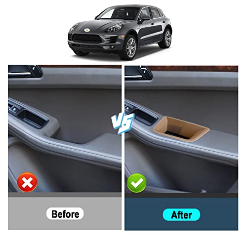 RUIYA رويا لملحقات ماكان 2015+ صندوق تخزين الأبواب لسيارة بورش ماكان 2015-2024 منظم صينية الأبواب صندوق تخزين ثانوي متوافق مع بورش ماكان S/T/GTS 2015-2022 2023 2024 (4 عبوات) - Image 4