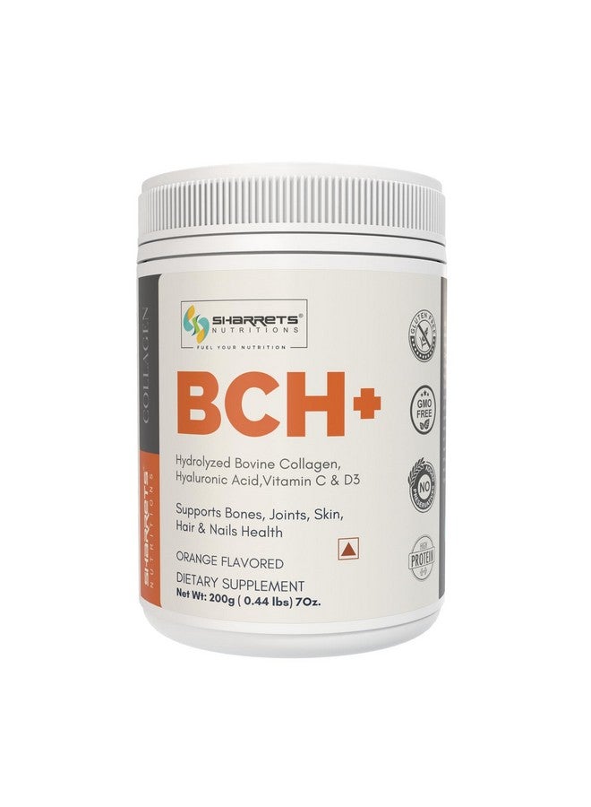 Sharrets Bch+ Orange Flavored 200G X 2- Grass Fed Bovine Collagen Powder With Hyaluronic Acid, Vitamin C & D: Skin, Joint & Bone Support. - Image 2
