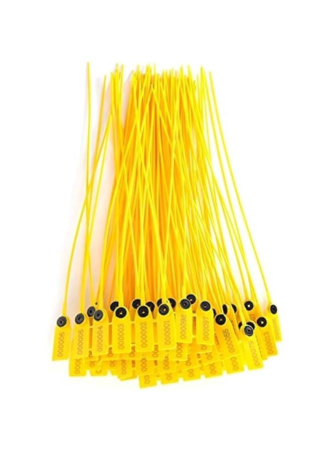 100pcs Cable Zip Ties Heavy Duty , Yellow Package Transportation Truck Plastic Security sealing 40cm Label Cable Ties with Number for Indoor and Outdoor , Premium Plastic Wire Ties  - Image 1