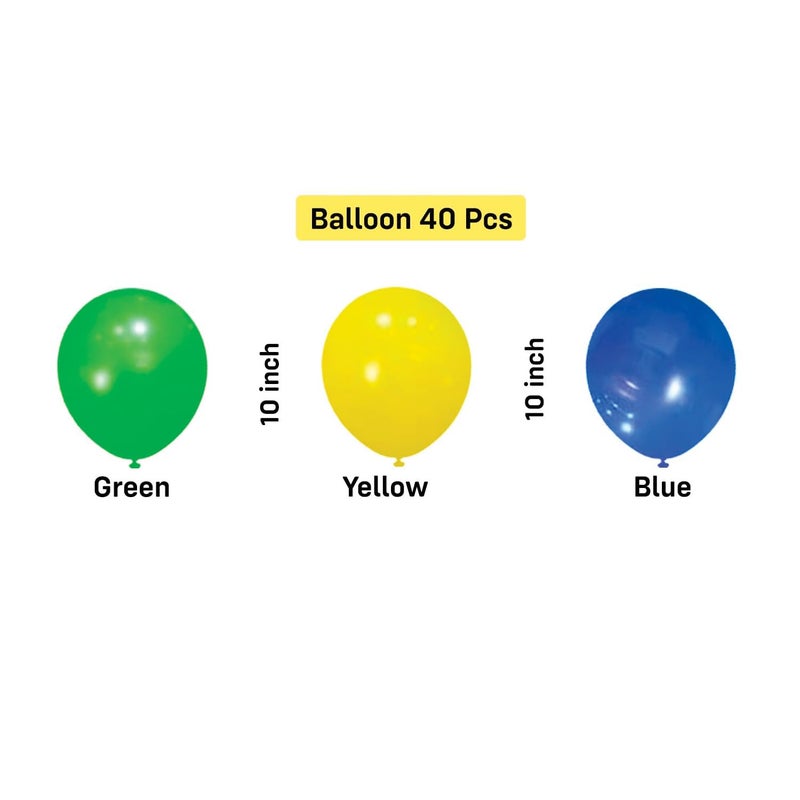 Party Propz Party Propz Multicolor Balloons 40 Pcs Birthday Balloons Happy Birthday Decoration Kit for Kids Birthday Decoration Kit for Boys Birthday Decoration Kit for Girls Cardstock Latex - Image 2