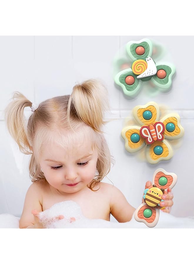 erorex 3Pcs Suction Cup Spinner Toys Novelty Sensory Toys Fidget Spinner Toys Bath Toys For Toddlers Kids - Image 2