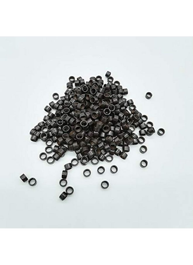 Funyn - 1000Pcs Screw Micro Rings Tube Aluminum Crimp Hair Beads Micro Links 4.0Mm For Pre Bonded Human Hair Feather Extensions Hair Tools (3 Dark Brown) - Image 1