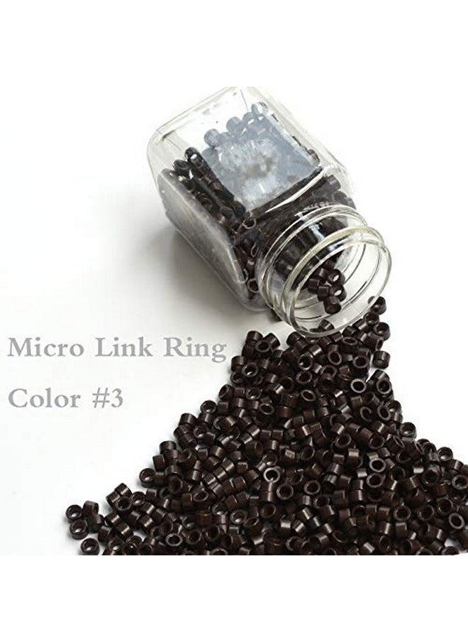 Funyn - 1000Pcs Screw Micro Rings Tube Aluminum Crimp Hair Beads Micro Links 4.0Mm For Pre Bonded Human Hair Feather Extensions Hair Tools (3 Dark Brown) - Image 1