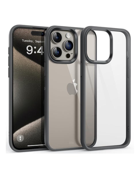 Iphone 16 Pro Max Magic Mask Case - Full Protection, Clear Back, Smooth Buttons - Black
