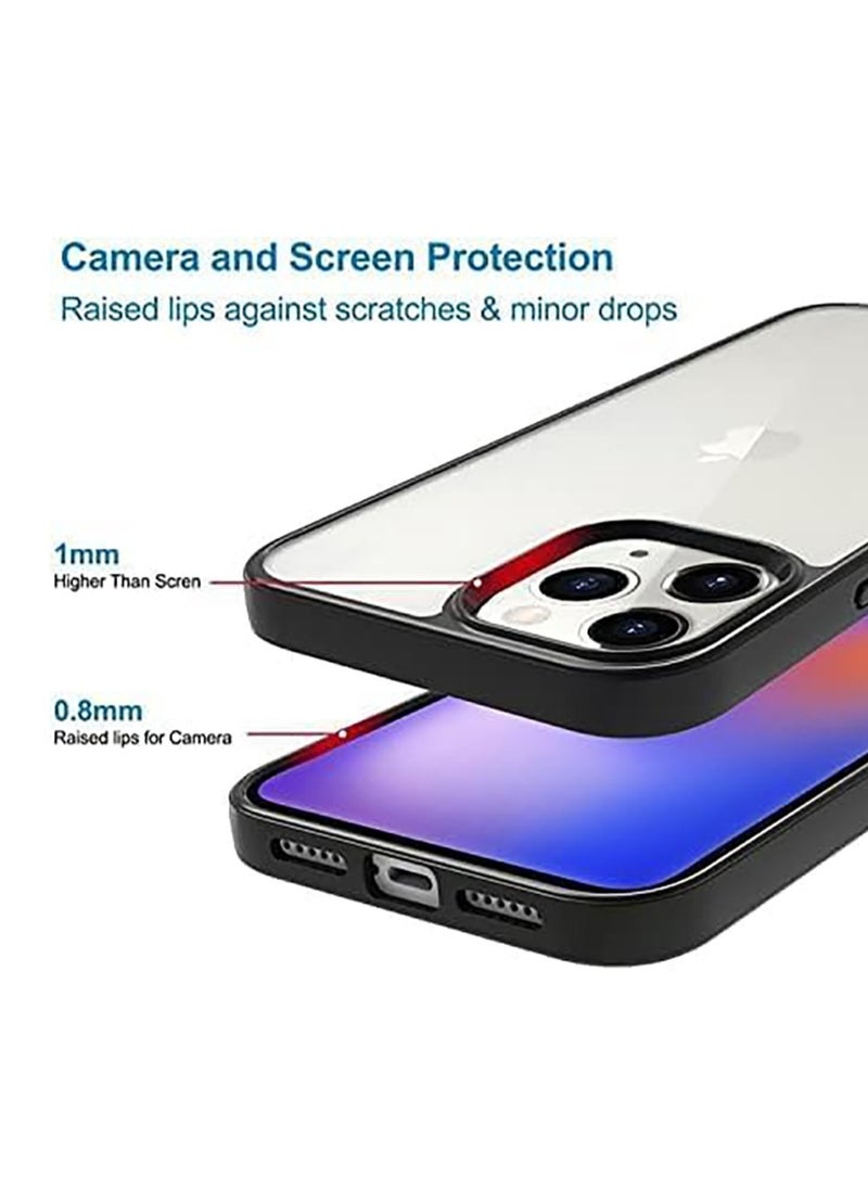 Generic - Iphone 16 Pro Max Magic Mask Case - Full Protection, Clear Back, Smooth Buttons - Black - Image 1