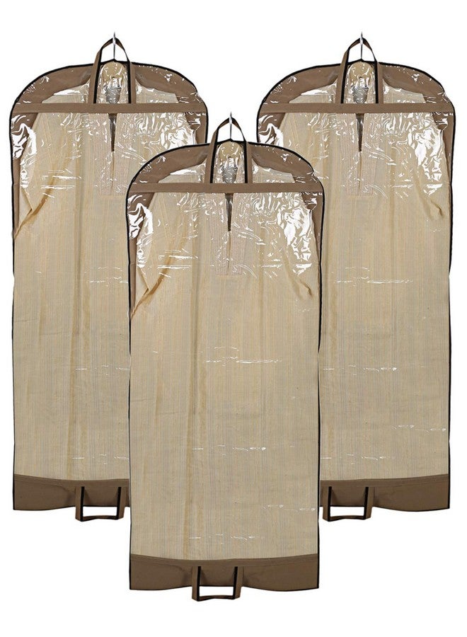 Kuber Industries Non Woven 3 Pieces Long Suit Sherwani Cover (Brown) -NEWTC5872 - Image 1